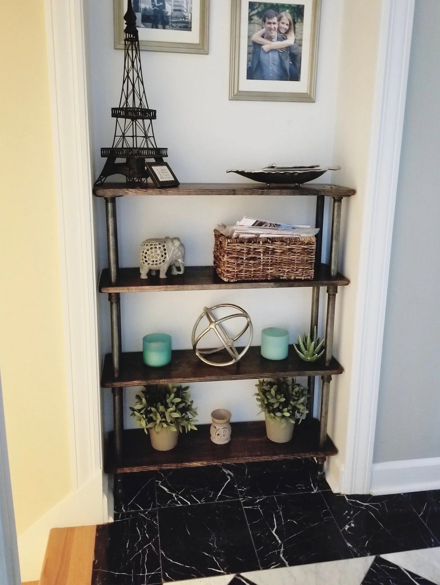 Steel and Wood Shelving Unit - Book Case - Wall Shelves
