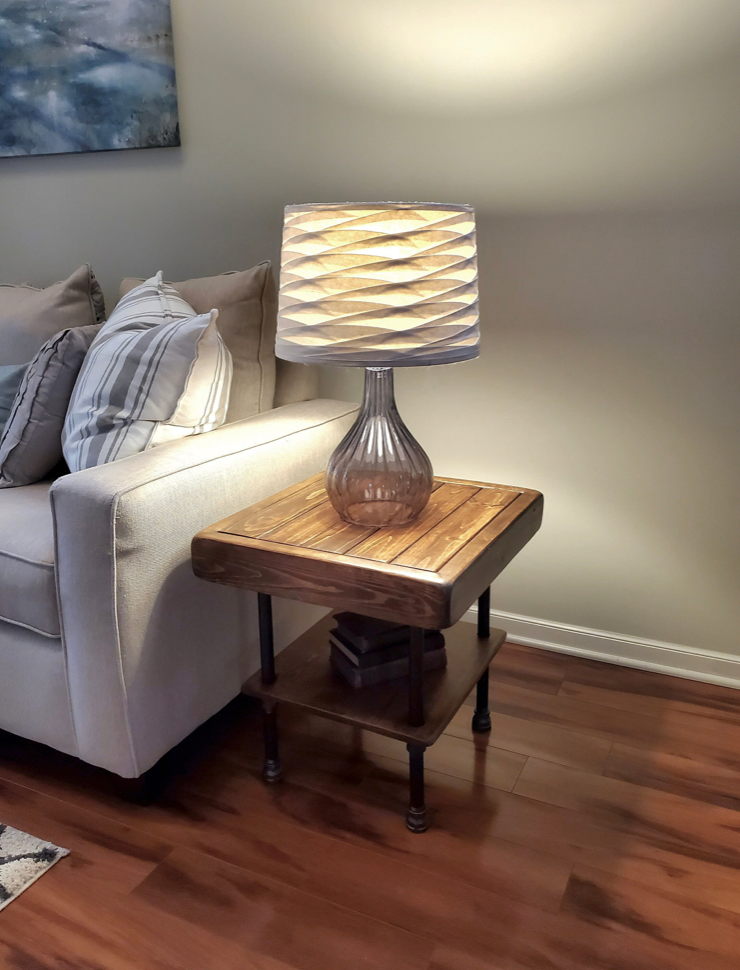 Steel and Wood Side Table - Weathered Design - Free Shipping