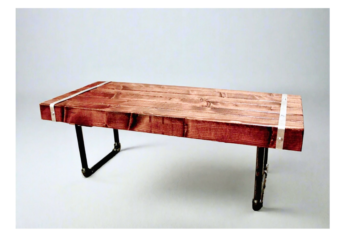 Steel and Wood Coffee Table - 3.5in Thick Table Top