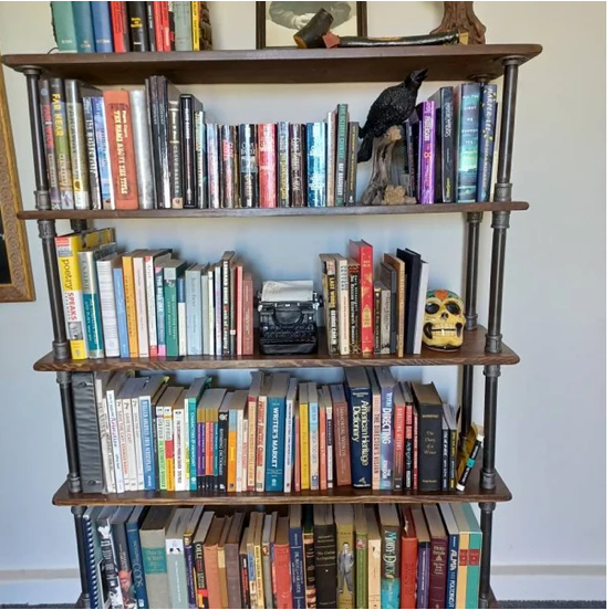 Steel and Wood Shelving Unit - Book Case - Wall Shelves