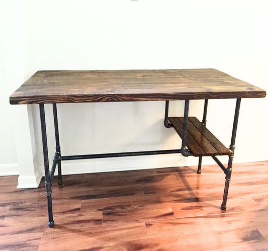 Steel and Wood Desk w/ Shelf Style 2