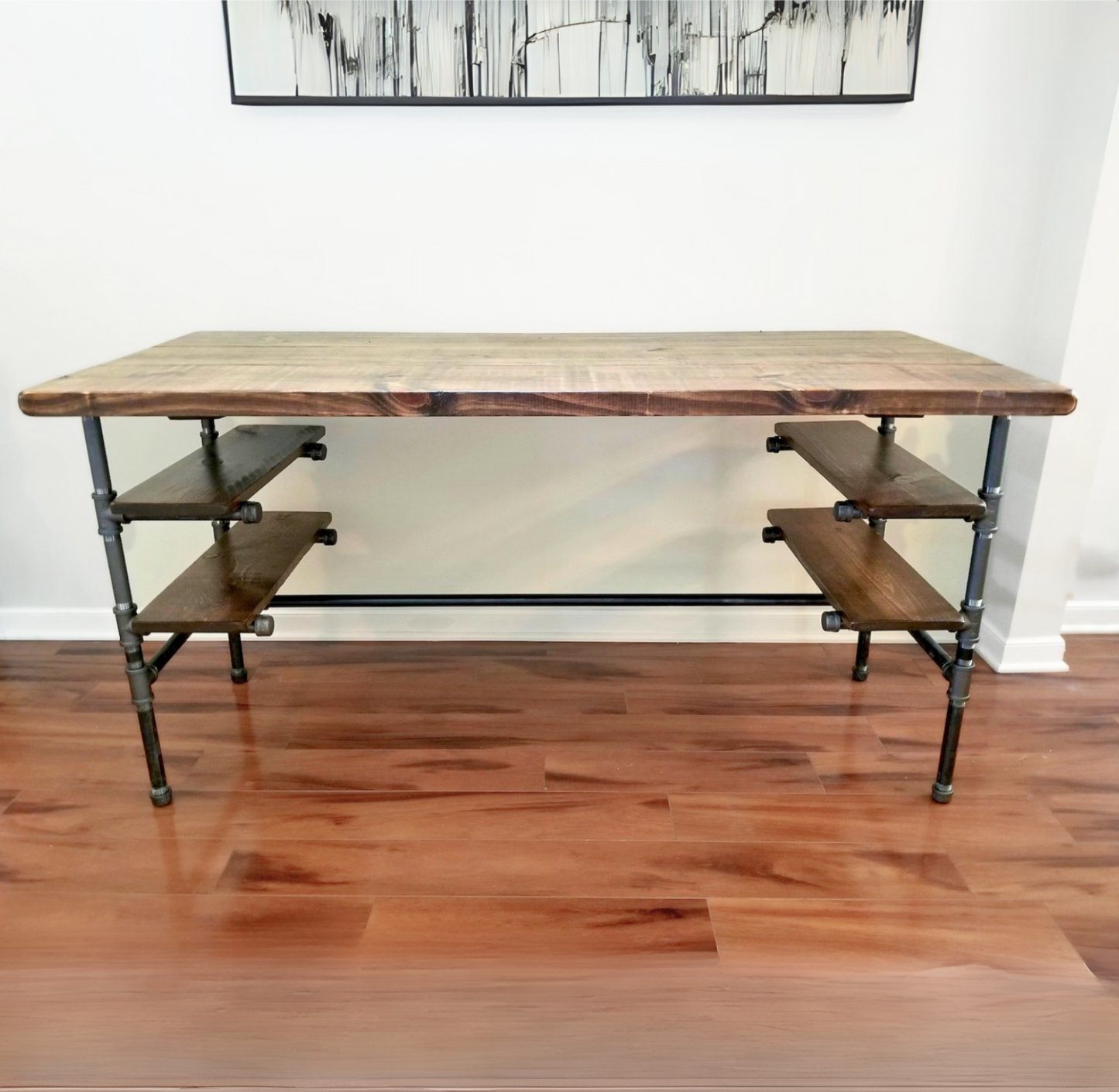 Steel and Wood Desk - 4 Desk Shelves