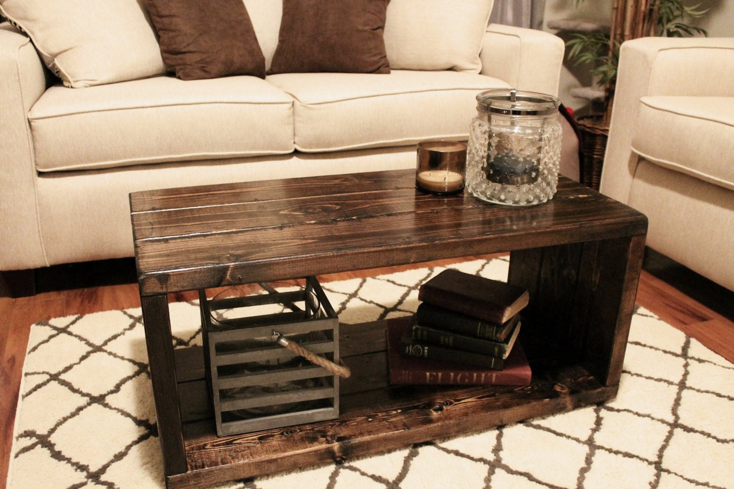 Modern Box Solid Wood Coffee Table - Fully Assembled