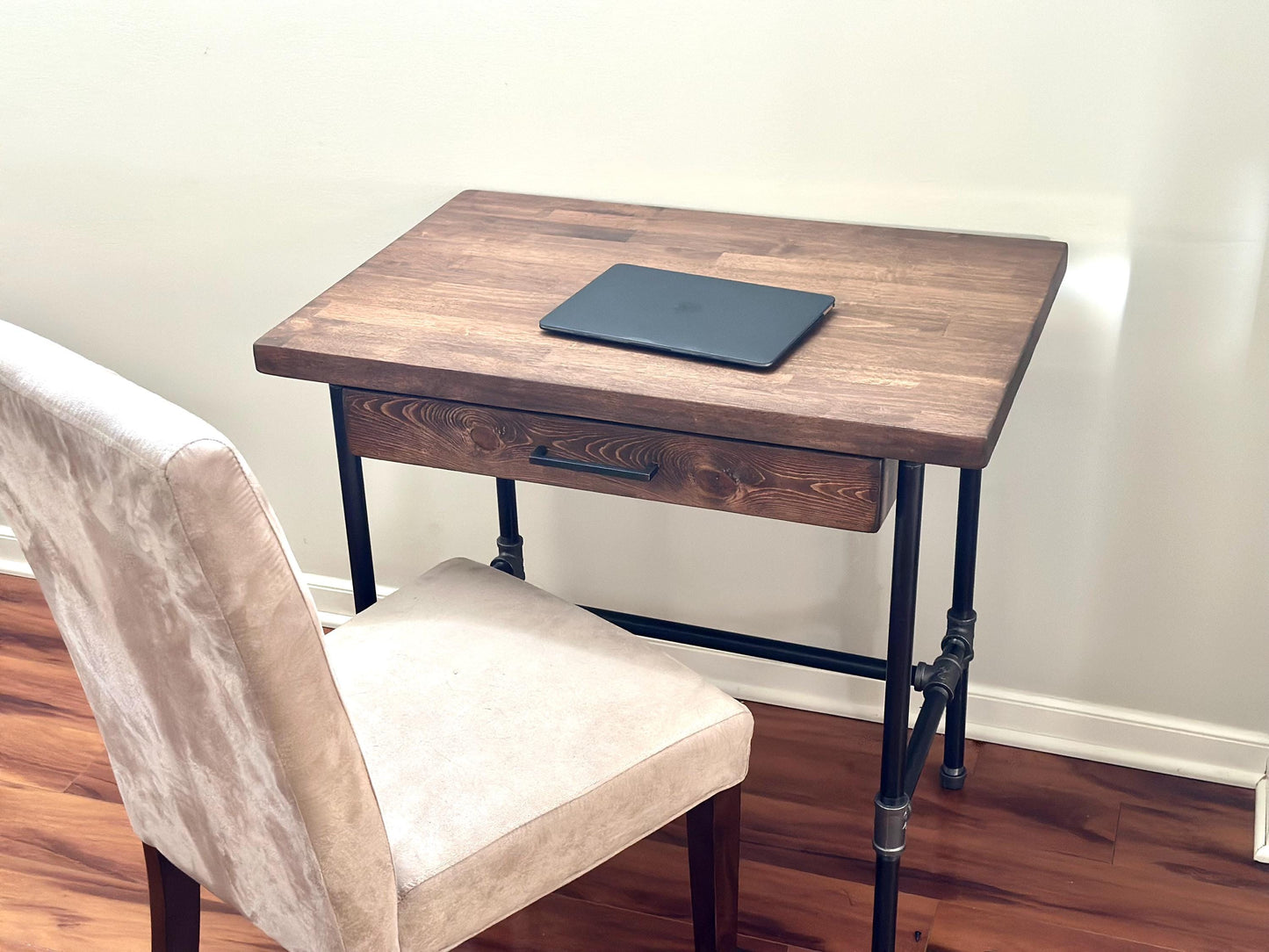 Steel and Hardwood Desk With Pencil Drawer