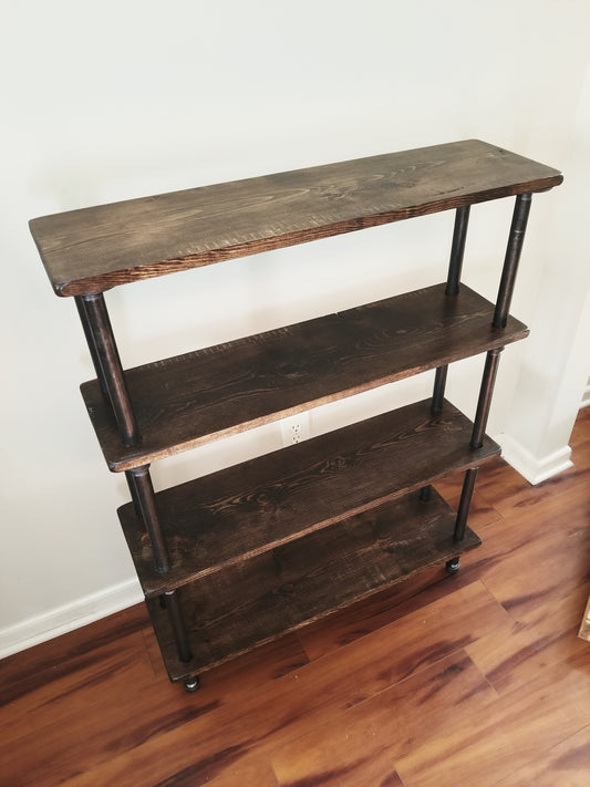 Steel and Wood Shelving Unit - Book Case - Wall Shelves