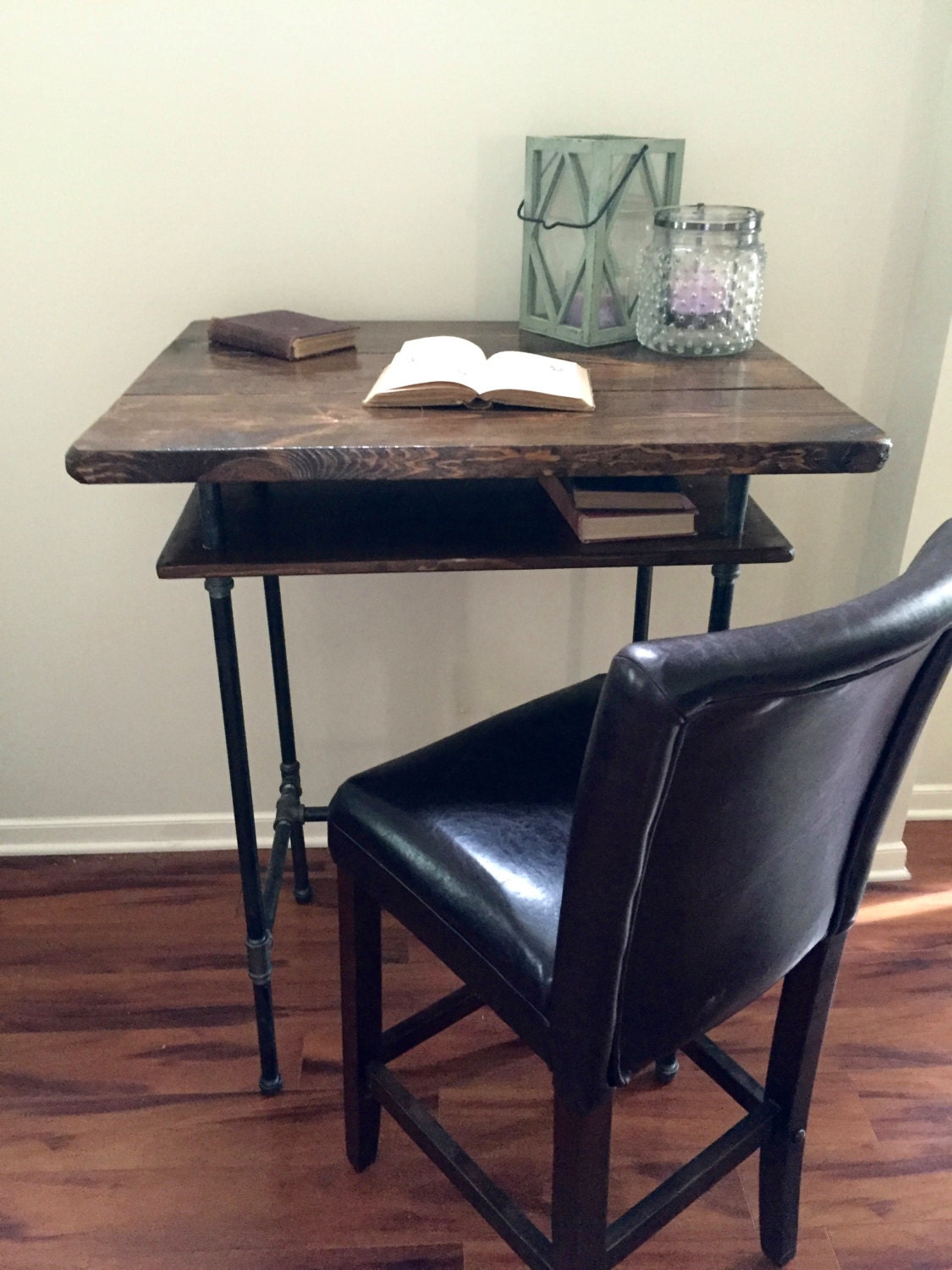 Steel and Wood Standing Desk w/ Shelf