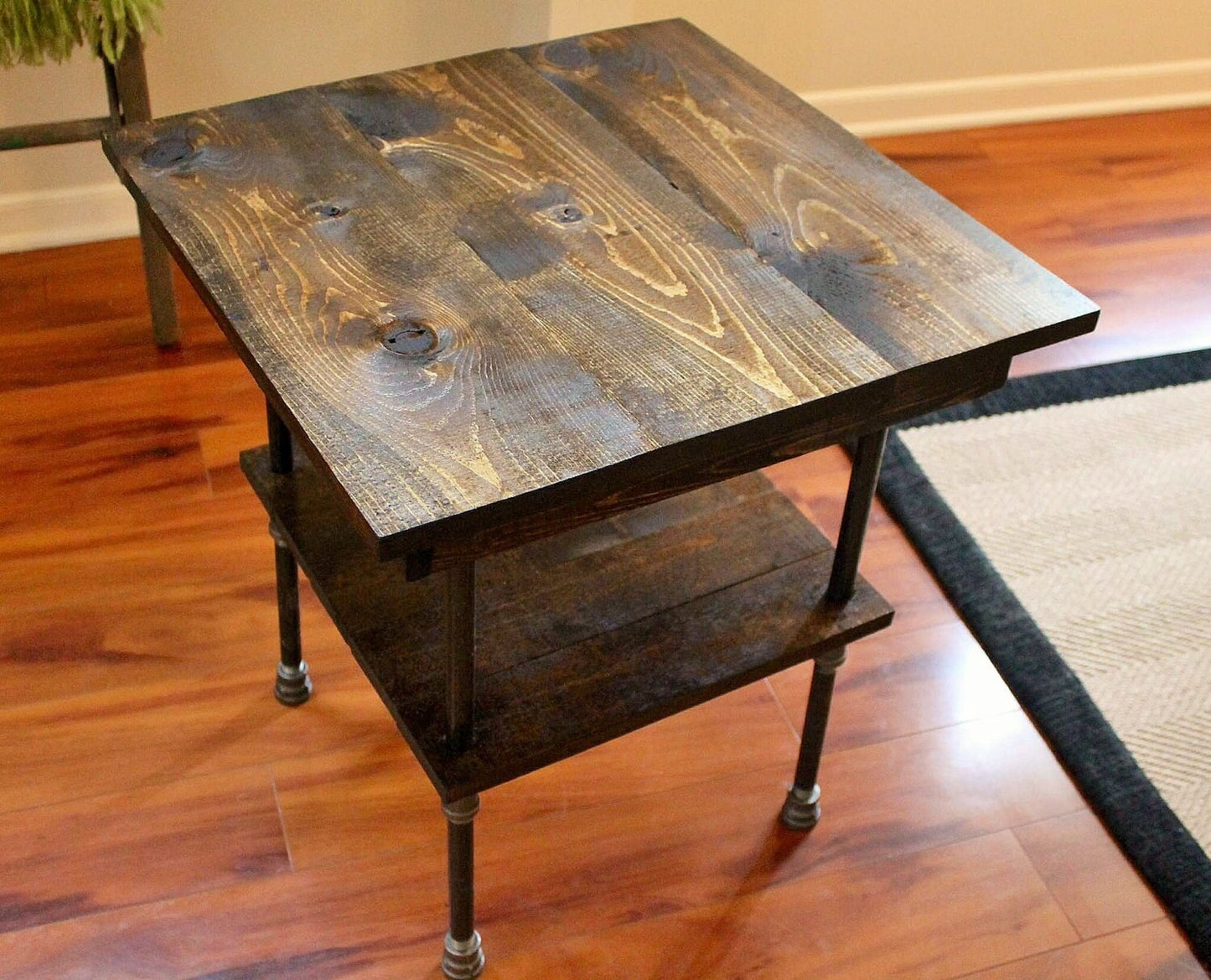 Steel and Wood Side Table - Free Shipping