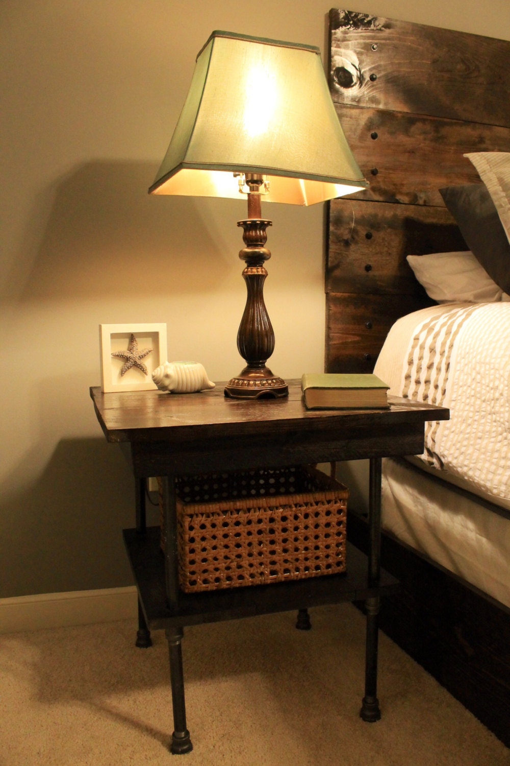 Steel and Wood Side Table - Free Shipping