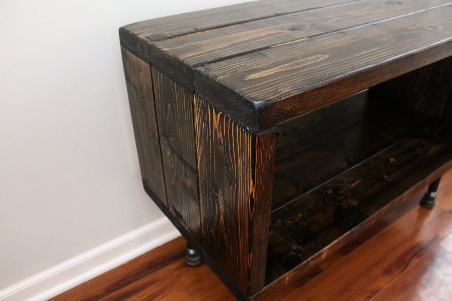 Steel and Pine Wood Media Table