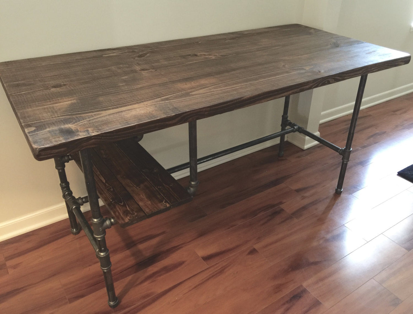 Steel and Wood Desk w/ Shelf Style 2