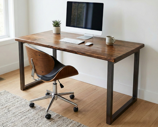 Steel and Wood Desk - Square Leg