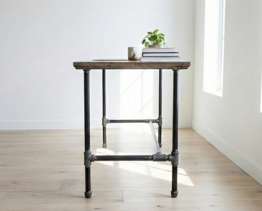 Steel and Wood Custom Edge Desk
