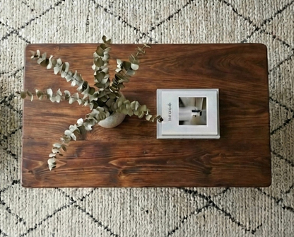 Steel and Pine Wood Coffee Table