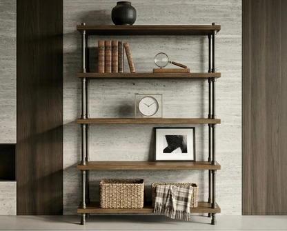 Steel and Wood Shelving Unit - Book Case