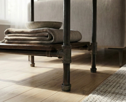 Steel and Pine Wood Side End Coffee Table with Shelf Style 2 --Etsy Pick Award