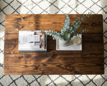 Steel and Pine Wood Coffee Table with Shelf Style 2