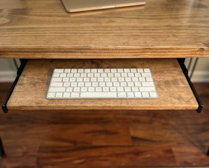 Steel and Wood Keyboard Tray -- Multiple Widths Available -- Adjustable Height