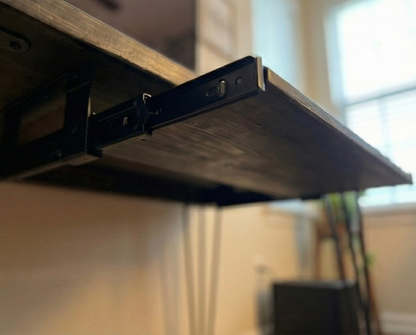 Steel and Wood Keyboard Tray -- Multiple Widths Available -- Adjustable Height