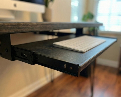 Steel and Wood Keyboard Tray -- Multiple Widths Available -- Adjustable Height