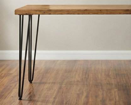 Steel and Wood Hairpin Desk