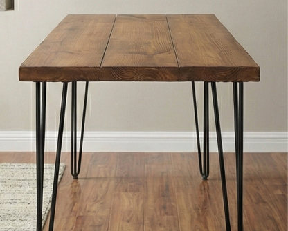 Steel and Wood Hairpin Desk