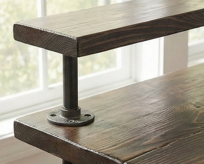 Steel and Wood Desk - With Monitor Shelf (7.5" above desk)