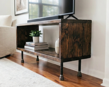 Steel and Pine Wood Media Table