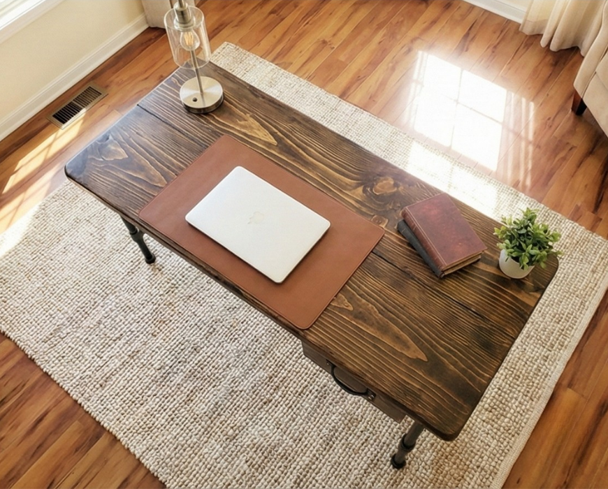 Steel and Wood Desk - With Drawer