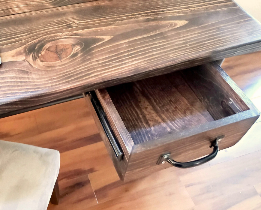 Steel and Wood Desk - With Drawer