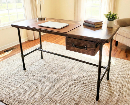 Steel and Wood Desk - With Drawer