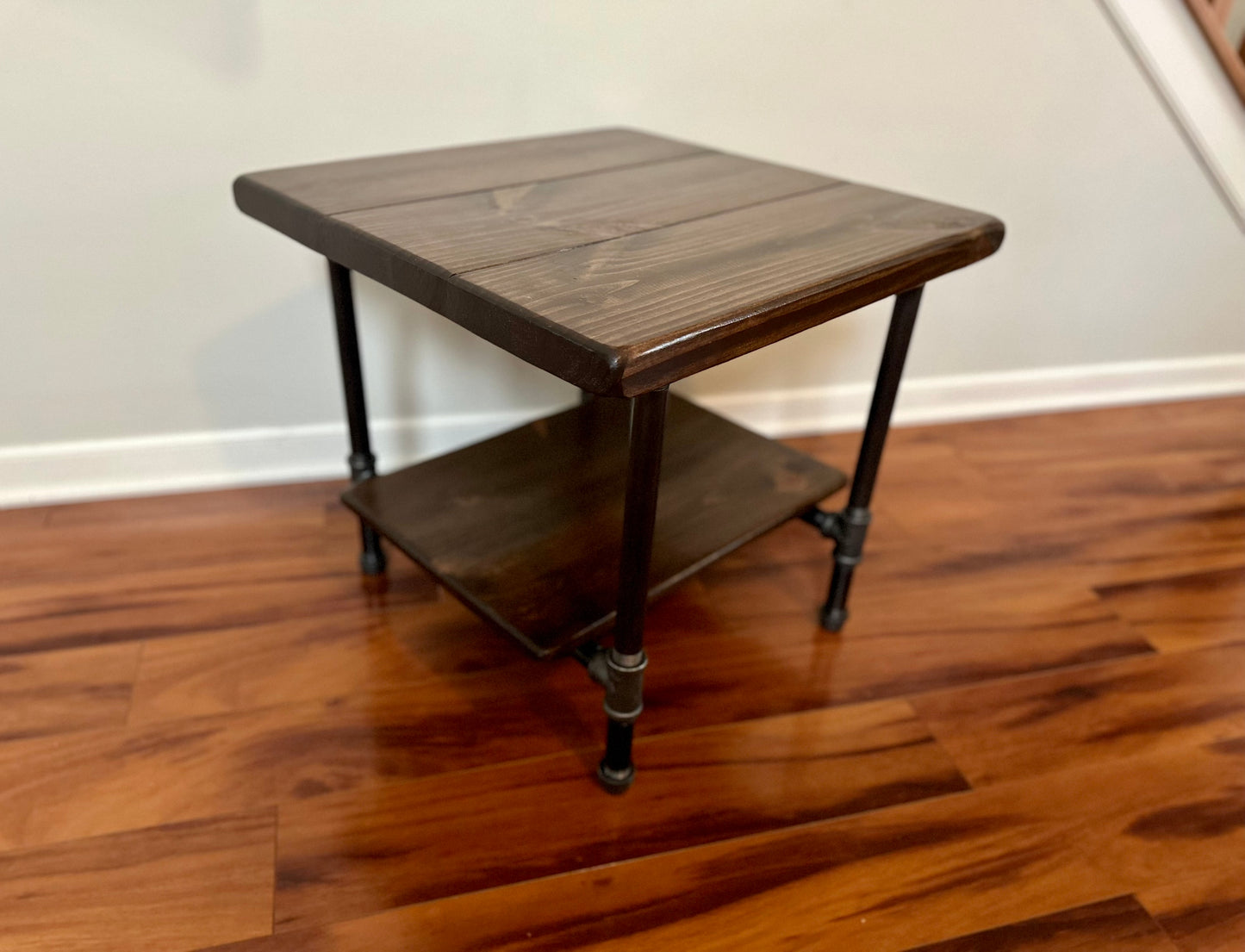 Steel and Pine Wood Side End Coffee Table with Shelf Style 2 --Etsy Pick Award