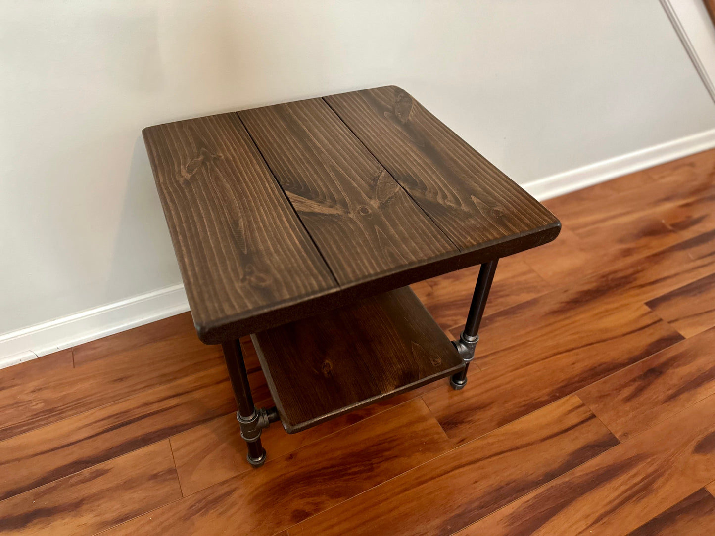 Steel and Pine Wood Side End Coffee Table with Shelf Style 2 --Etsy Pick Award