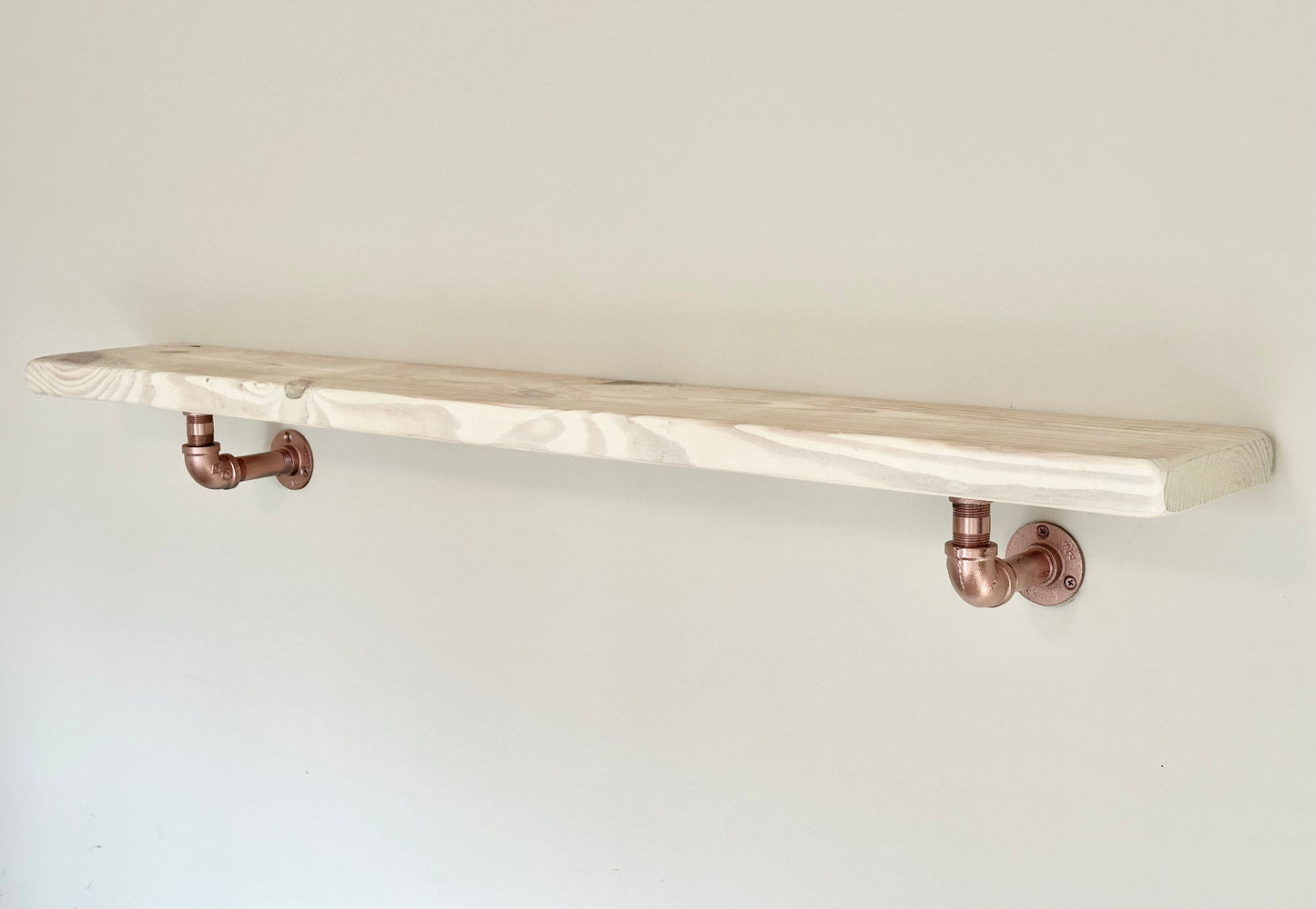 Steel and Pine Floating Shelf - Bronze Finish