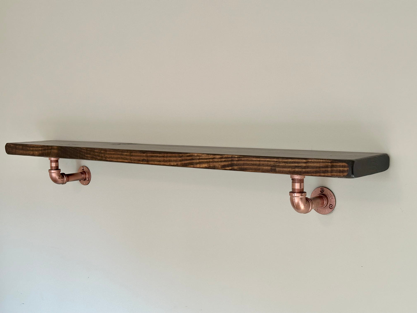 Steel and Pine Floating Shelf - Bronze Finish