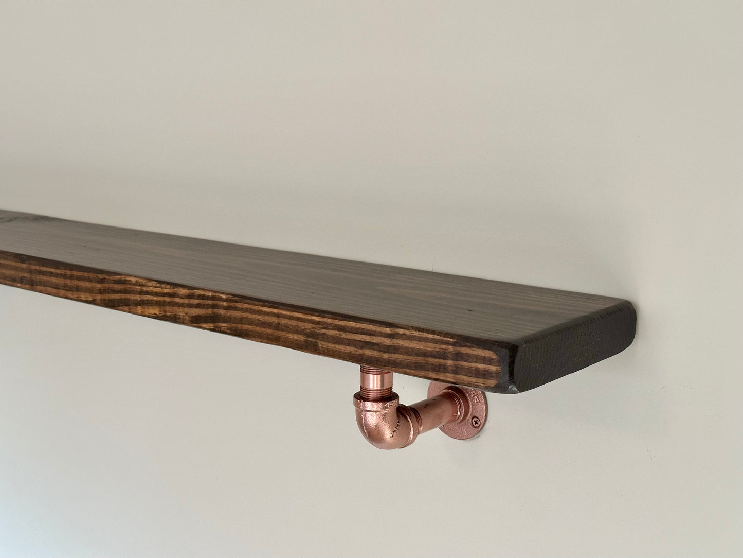 Steel and Pine Floating Shelf - Bronze Finish