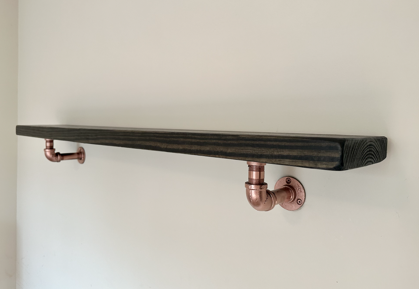 Steel and Pine Floating Shelf - Bronze Finish