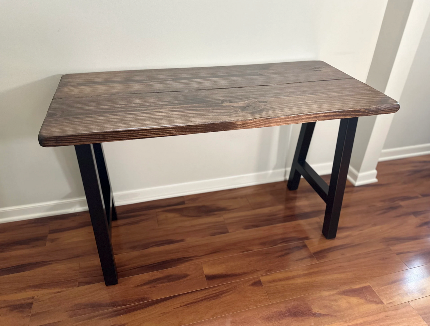 Steel and Wood Desk - Square Leg Style - Farmhouse Table - Home Office - Industrial Style