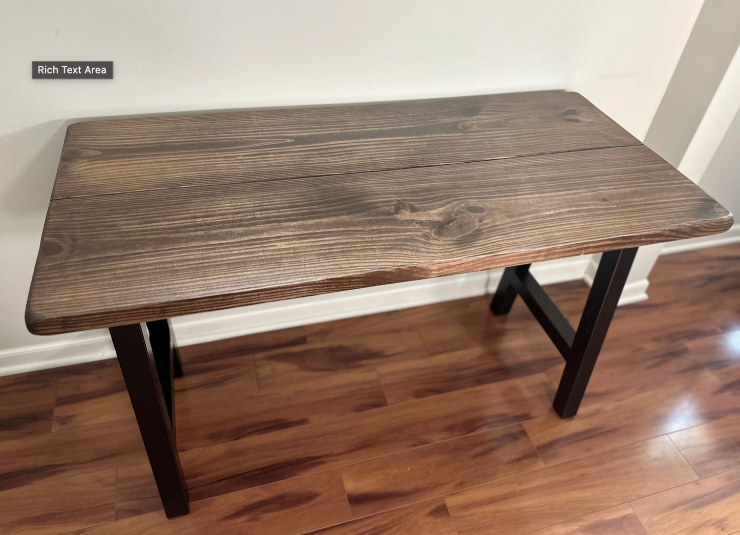 Steel and Wood Desk - Square Leg Style - Farmhouse Table - Home Office - Industrial Style