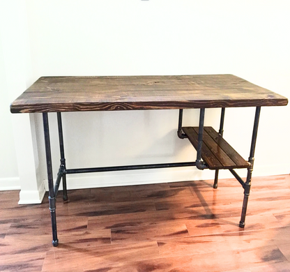 Steel and Wood Desk w/ Shelf Style 2