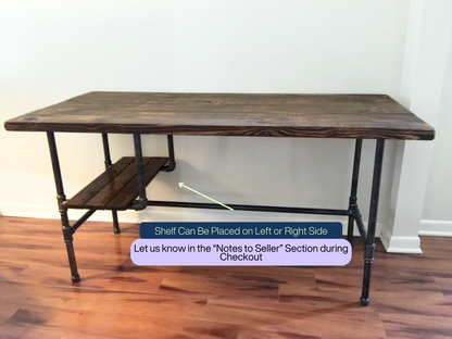 Steel and Wood Desk w/ Shelf Style 2