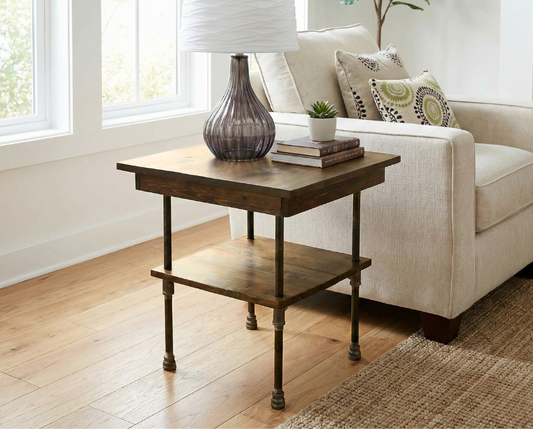 Steel and Wood Classic Side Table