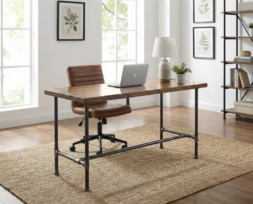 Custom Steel and Wood Desk