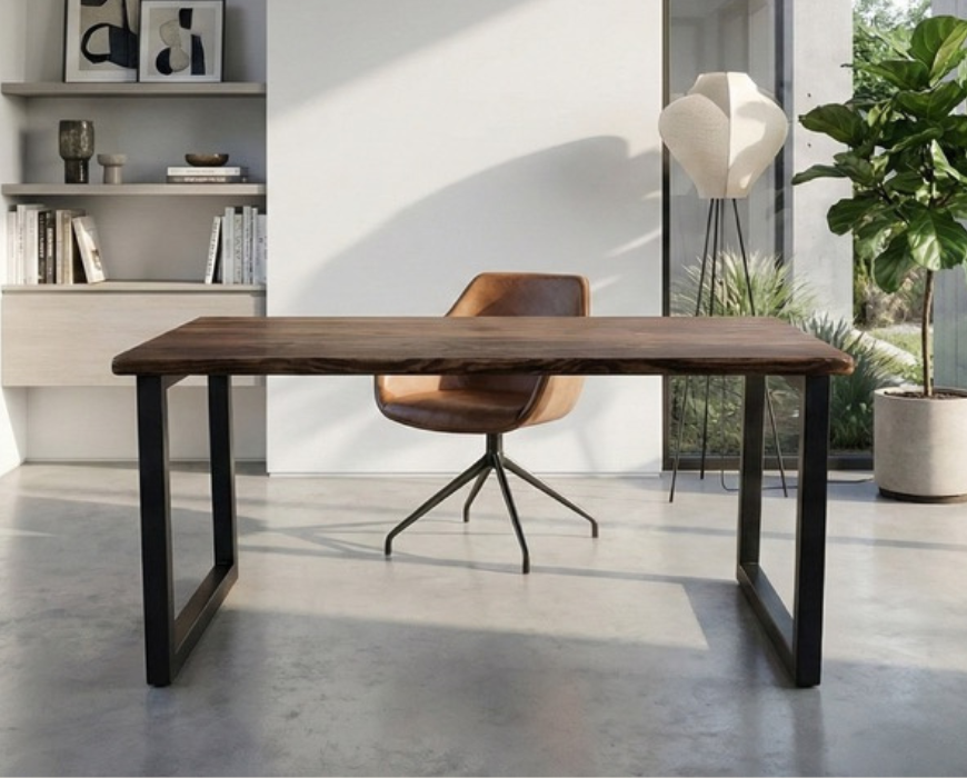 Steel and Wood Desk - Square Leg