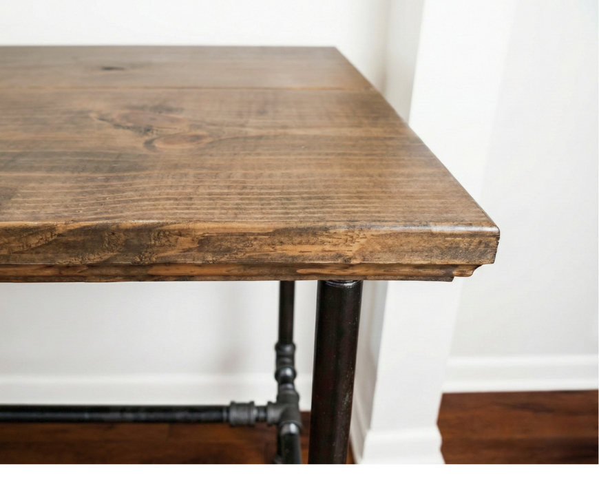 Steel and Wood Custom Edge Desk
