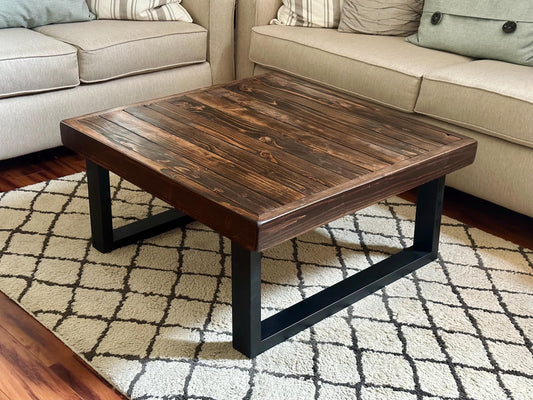 Steel and Wood Square Extra Large - Coffee Table