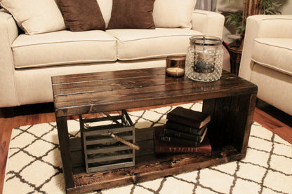 Modern Box Solid Wood Coffee Table - Fully Assembled
