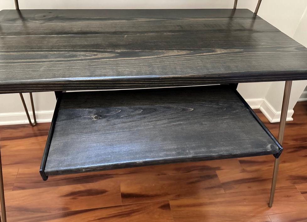 Steel and Wood Keyboard Tray -- Multiple Widths Available -- Adjustable Height