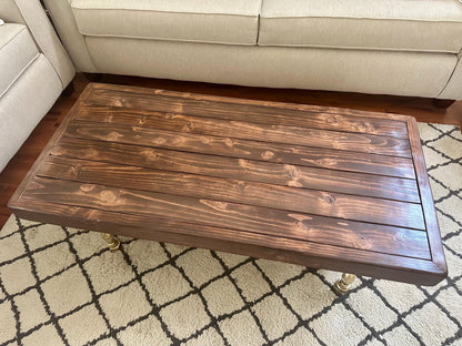Steel and Wood Weathered Coffee Table