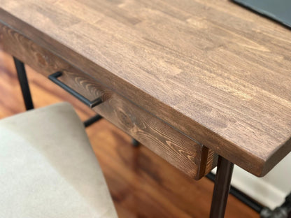 Steel and Hardwood Desk With Pencil Drawer