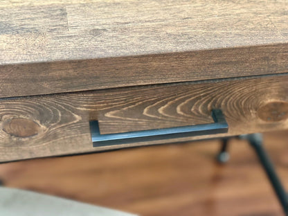 Steel and Hardwood Desk With Pencil Drawer
